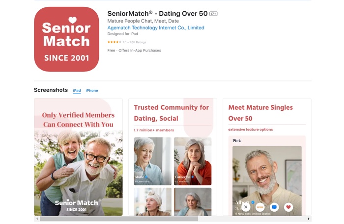Senior Match iOS Dating App