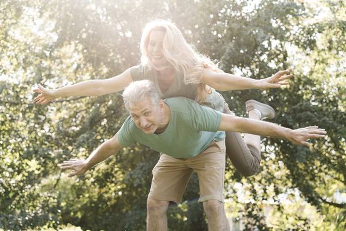 senior couple enjoying a park in Hastings