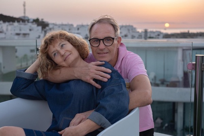 Handsome caucasian mature senior couple 