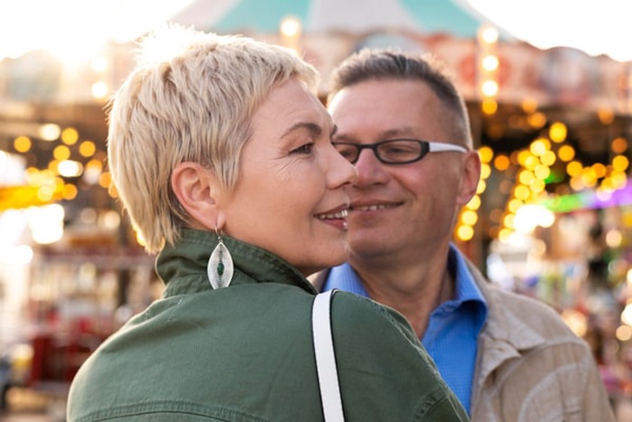 Cute 50+ couple having a date