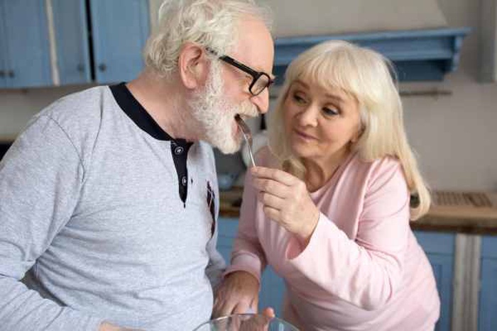 Concept of care and devotion, happiness of family life, lifelong love, happy old age, second youth, happiness is always possible, all ages are submissive to love.