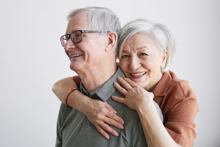 portrait of carefree senior couple 