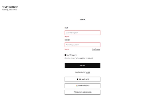 SeniorMatch Login