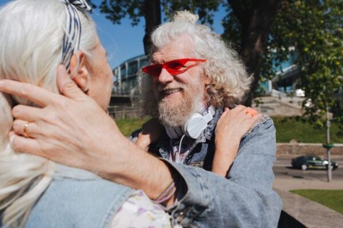 Happy relationships. Nice cheerful man smiling