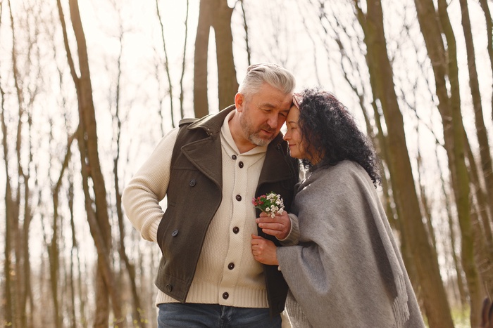 Senior pair traveling on vacation
