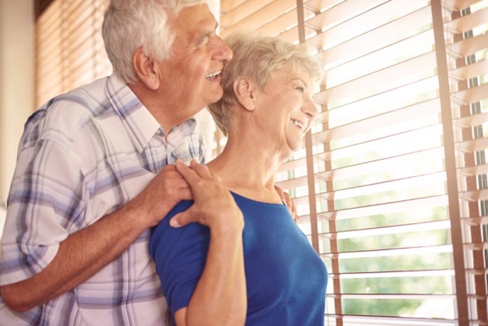 Elder marriage looking through the window