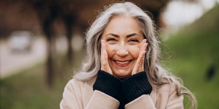 Senior woman smiling feeling valued and understood