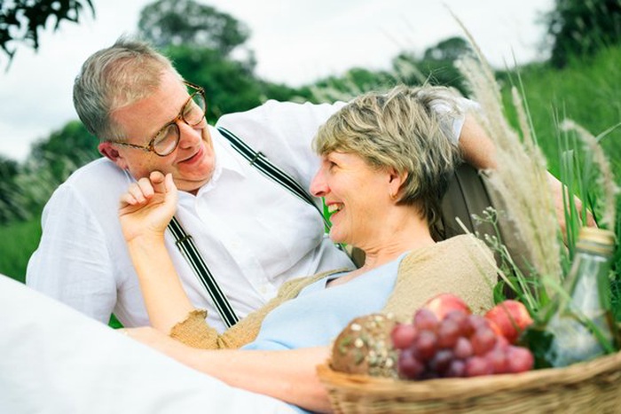 Mature couple enjoying being together with chemistry