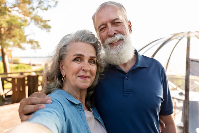 senior couple's selfie
