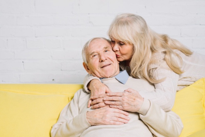  Love concept with senior couple