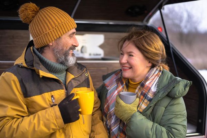 during journey mature couple