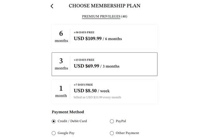  Premium Membership Plans