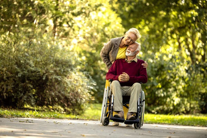 senior disabled couple