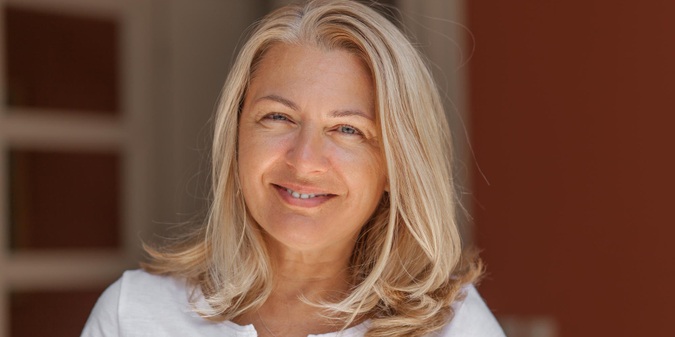 Close-up portrait of smiling woman