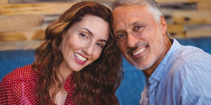 Cute couple smiling at the camera