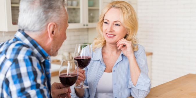 Mature man and woman gaining dating confidence
