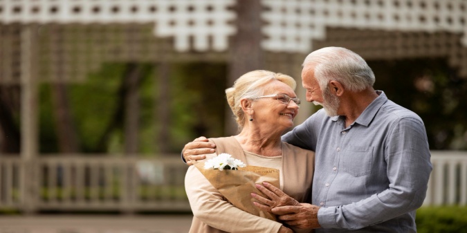Senior woman meeting new people and building connections
