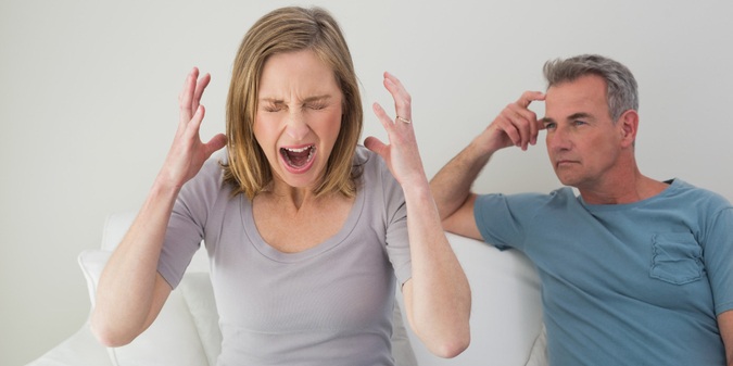 Unhappy couple having an argument