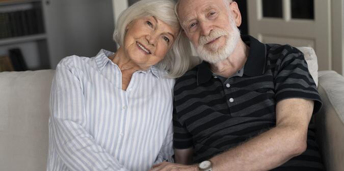 Portrait of senior couple with alzeihmer