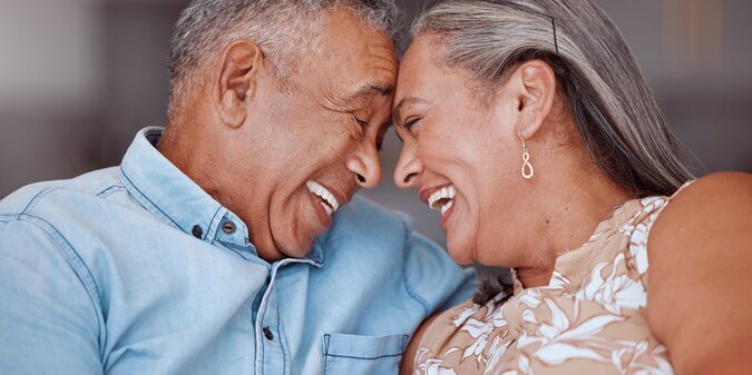 Love laugh and happy elderly couple