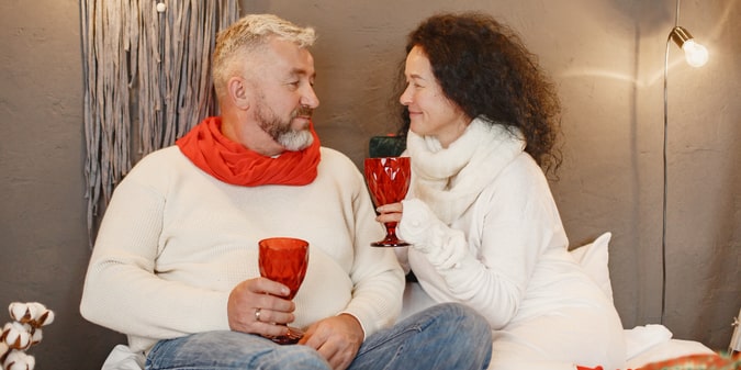 Senior couple at home