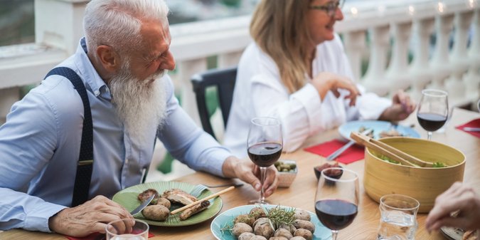 Senior multiracial people