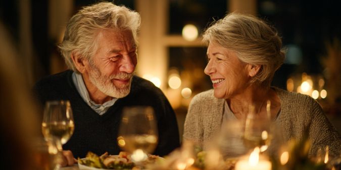 Senior couple enjoying their date night