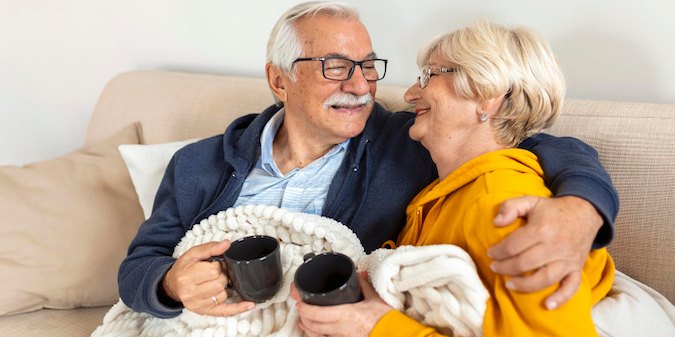 A happy elderly couple