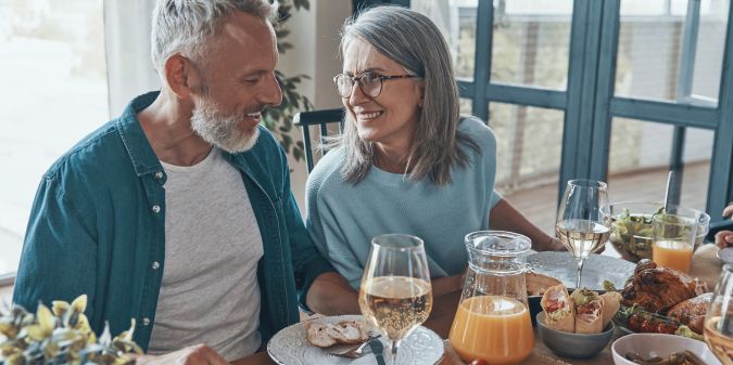 Senior couple sharing a joyful moment together