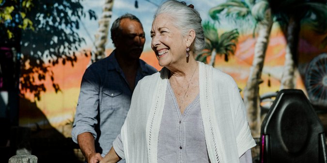 Happy senior couple enjoying their vacation