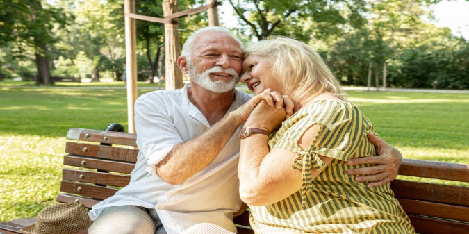 senior couple on a date