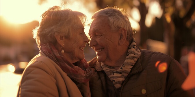 Happy senior couple in golden years