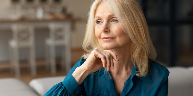 mature woman relaxing at home