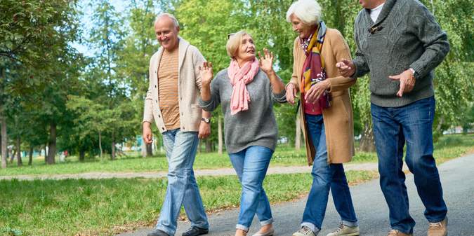 New Senior Age Enjoying Fresh Air in Park