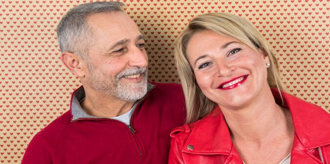 close up senior couple