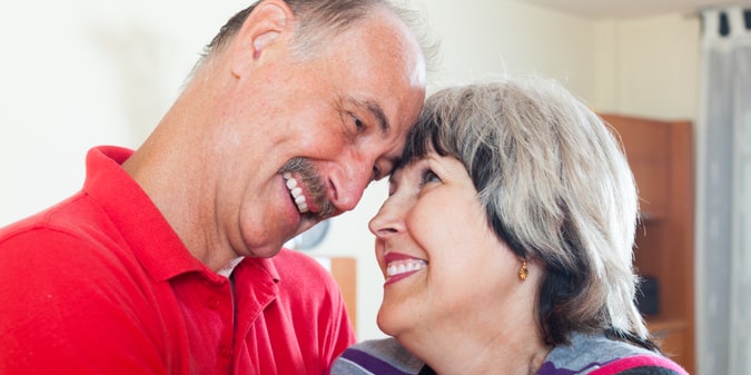 happy loving senior couple