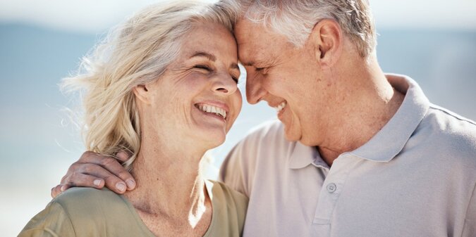 Senior couple happy and outdoor at the beach